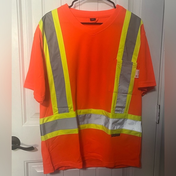 Men’s medium High-Visibility Orange Safety Shirt - Picture 1 of 2